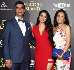 Lilly Singh with her parents