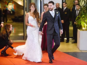 Lionel Messi with his Wife