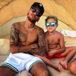 Neymar with his son Davi Lucca