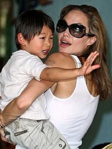 Angelina Jolie with son Pax Thien