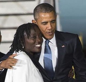 Barack Obama with his Sister Auma Obama