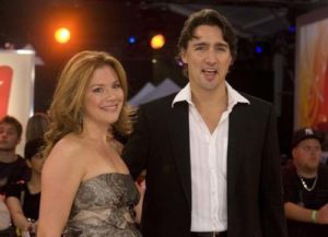 Justin Trudeau with his wife