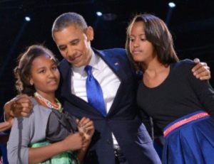 Barack Obama with his Daughters