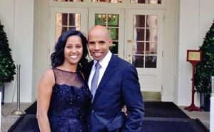 Meb Keflezighi with his Wife