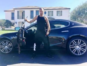 Jeremy Meeks with his Maserati