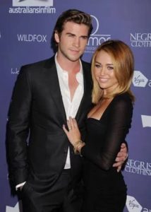Liam Hemsworth with Miley Cyrus