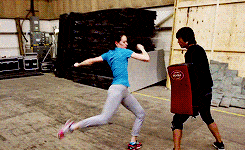 Daisy Ridley doing Kick Boxing