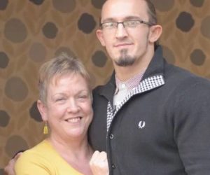 Adrian Neville with his mother Jill
