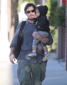 Christian Bale with his son Joseph Bale