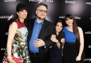 Guillermo del Toro with Lorenza and his daughters