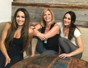Nikki Bella with her mother Kathy and sister Brie