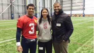 Russell Wilson with his sister and brother