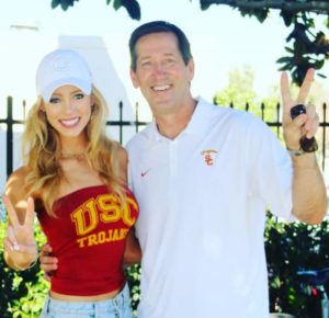 Abby Hornacek with her father
