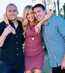 Abby Hornacek with her brothers