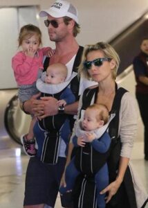 Chris Hemsworth with his wife Elsa & kids
