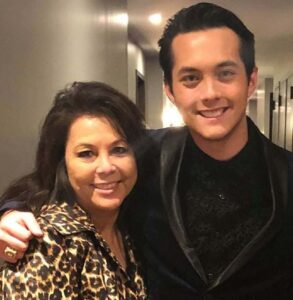 Laine Hardy with his mother