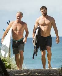 Chris Hemsworth with his father