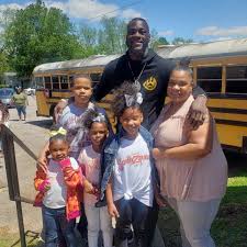 Deontay Wilder with his ex-wife & kids