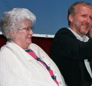 James Cameron with his mother