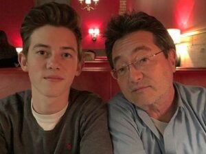 Griffin Gluck with his father