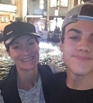 Ethan Dolan with his mother