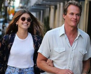 Kaia Gerber with her father