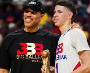 LaMelo Ball with his father