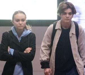 Lily-Rose Depp with her brother