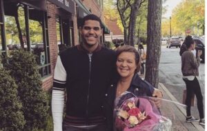 Tobias Harris with his mother