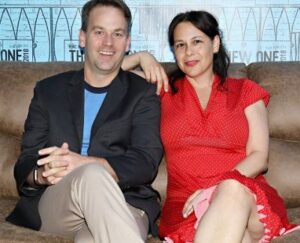 Jen Stein with her husband