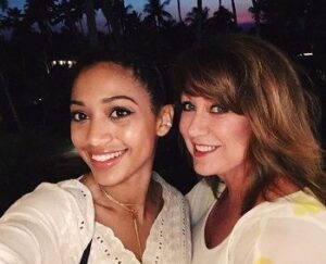 Samantha Logan with her mother