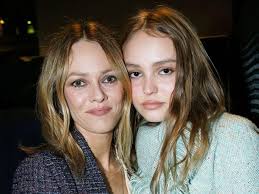 Lily-Rose Depp with her mother