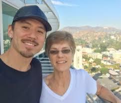 Bryan Tanaka with his mother