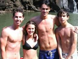 Kristen Stewart with her brothers