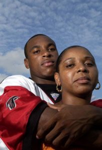 Percy Harvin with his mother