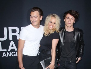 Pamela Anderson with her sons