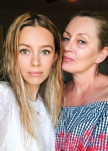 Keeley Hazell with her mother