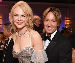 Keith Urban with his wife