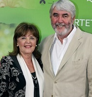 Pauline Collins with her husband