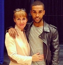 Lucien Laviscount with his mother
