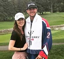 Taylor Pendrith with his wife