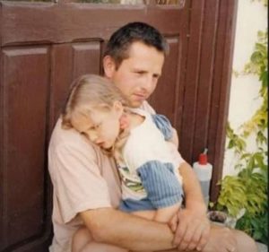 Veronica Bielik with her father