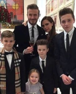 David Beckham with his Wife & Kids