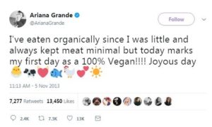Ariana Grande Turned Vegetarian
