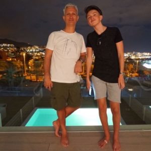 Morgan Hudson with his father