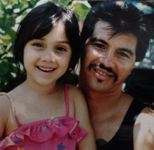 Monica Ruiz with her father