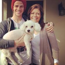 Grant Gustin with his mother