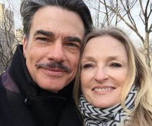 Peter Gallagher with his wife