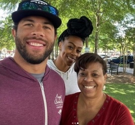 Bubba Wallace with his mother & sister