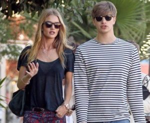 Rosie Huntington-Whiteley with her brother